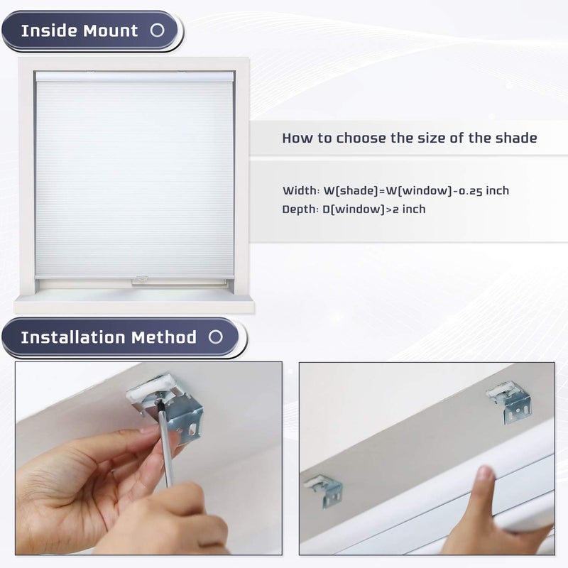 SUNFREE Cellular Shades Cordless Light Filtering Blinds Honeycomb Window Shades for Bedroom, Blinds for Window and Door, Home and Office, White, 24" W x 36" H SUNFREE - Image 5